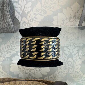 Black and Gold Chanel Cuff - One Size